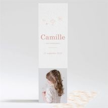 Signet communion Toujours plus Haut personnalisable - Couleur Rose/Orange, Beige et Blanc - 5,3 x 19,4 cm - Monfairepart