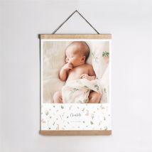 Affiche naissance Champetre personnalisable - 29,7 x 42 cm - Monfairepart