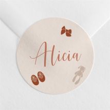 Sticker naissance Enfantine personnalisable - Couleur Rose - 4 cm - Monfairepart