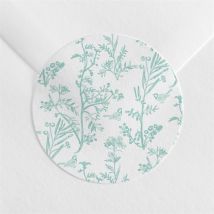 Sticker naissance Tradition personnalisable - Couleur Vert/Bleu - 4 cm - Monfairepart