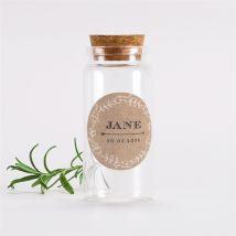 Mignonnette baptême Belle histoire sacrée sticker personnalisable - 3,7 cm de diamètre et 8 cm de hauteur - Monfairepart