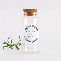 Mignonnette mariage Avec programme sticker personnalisable - 3,7 cm de diamètre et 8 cm de hauteur - Monfairepart