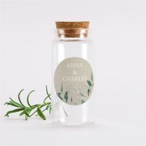 Mignonnette mariage Intimité sticker personnalisable - 3,7 cm de diamètre et 8 cm de hauteur - Monfairepart