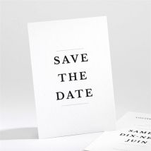 Save the Date mariage Date gravée personnalisable - Couleur Noir, Blanc et Blanc - 9,5 x 13,8 cm - Monfairepart