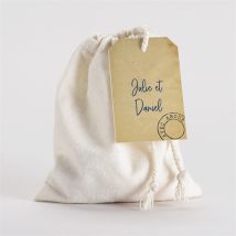 Pochon mariage Notre Télégramme personnalisable - 10 cm x 12 cm - Monfairepart