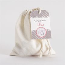 Pochon baptême Rondeur et douceur ! personnalisable - 10 x 12 cm - Monfairepart