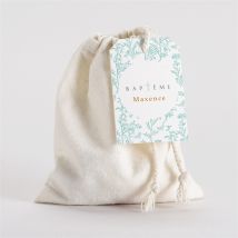 Pochon baptême Gravure en rond personnalisable - 10 cm x 12 cm - Monfairepart