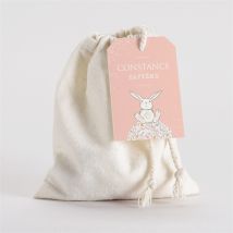 Pochon baptême Petit Lapin Baptême personnalisable - 10 cm x 12 cm - Monfairepart