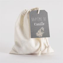 Pochon baptême En Symboles personnalisable - 10 cm x 12 cm - Monfairepart