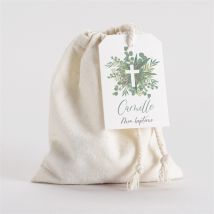 Pochon baptême Grâce personnalisable - 10 cm x 12 cm - Monfairepart