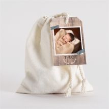 Pochon baptême Marque page kraft personnalisable - 10 cm x 12 cm - Monfairepart