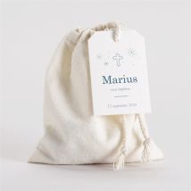 Pochon baptême Horizons personnalisable - 10 cm x 12 cm - Monfairepart