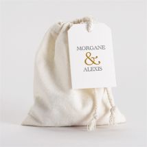 Pochon mariage Lettre moderne personnalisable - 10 cm x 12 cm - Monfairepart