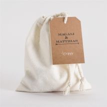 Pochon mariage Kraft vintage personnalisable - 10 cm x 12 cm - Monfairepart