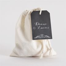 Pochon mariage Retro original personnalisable - 10 cm x 12 cm - Monfairepart