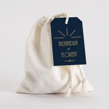 Pochon mariage Art déco personnalisable - 10 cm x 12 cm - Monfairepart
