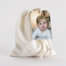 Pochon baptême Photos miniatures personnalisable - 10 cm x 12 cm - Monfairepart