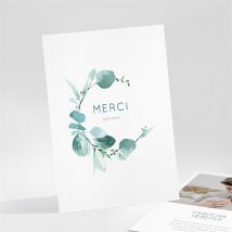 Carte de remerciement mariage Grande Esquisse personnalisable - Couleur Vert, Bleu et Blanc - 10,5 x 14,5 cm - Monfairepart