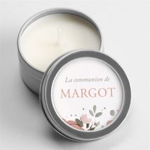 Bougie communion Vraie Joie Argent personnalisable - 5 cm et 2,5 cm de hauteur - Monfairepart
