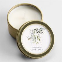 Bougie baptême En Lumière or personnalisable - 5 cm et 2,5 cm de hauteur - Monfairepart