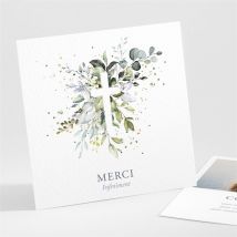 Remerciement communion Espérance personnalisable - Couleur Vert, Bleu et Blanc - 9,5 x 9,5 cm - Monfairepart