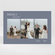 Carte de remerciement mariage Reliefs magnet personnalisable - Couleur Bleu - 13,8 x 9,5 cm - Monfairepart