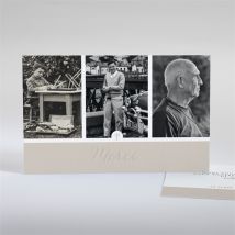Carte de remerciement décès Hommage original gaufrage personnalisable - Couleur Beige/Kraft - 13,5 x 8,5 cm - Monfairepart