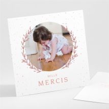 Remerciement baptême Moment de Grâce personnalisable - Couleur Rose, Beige et Blanc - 9,5 x 9,5 cm - Monfairepart