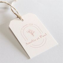 Etiquette mariage Tendre Capsule personnalisable - Couleur Rose - 4 x 6 cm - Monfairepart