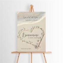 Panneau bienvenue Dans le Sable personnalisable - 29,7 x 42 cm - Monfairepart