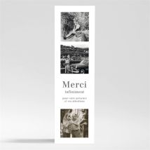Carte de remerciement décès Memento Marque-page personnalisable - Couleur Blanc - 5,4 x 19,4 cm - Monfairepart
