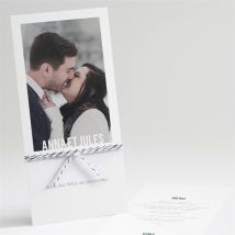 Menu mariage Integral personnalisable - Couleur Blanc - 10 x 21 cm - Monfairepart
