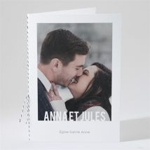 Livret de messe mariage Integral personnalisable - Couleur Blanc - 15,2 x 21,5 cm - Monfairepart