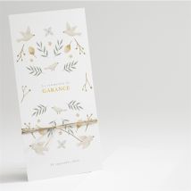 Menu communion En Vérité personnalisable - Couleur Blanc et Gris - 10 x 21 cm - Monfairepart