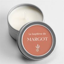 Bougie baptême Florilège argent personnalisable - 5 cm et 2,5 cm de hauteur - Monfairepart