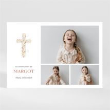 Remerciement communion Tout est Grâce personnalisable - Couleur Blanc - 13,8 x 9,5 cm - Monfairepart