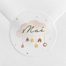 Sticker naissance Mon nuage personnalisable - Couleur Blanc - 4 cm - Monfairepart