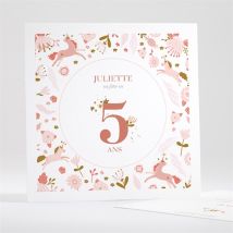 Invitation anniversaire Licornes roses