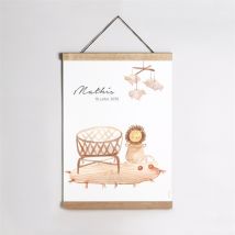 Affiche naissance Mon lion en peluche personnalisable - 29,7 x 42 cm - Monfairepart