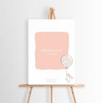 Panneau bienvenue Petit Lapin Baptême personnalisable - 29,7 x 42 cm - Monfairepart