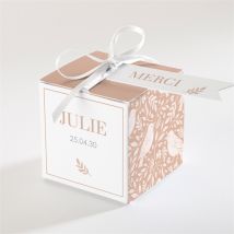 Boîte de dragées communion Beaux Symboles personnalisable - Couleur Rose - 4,5 cm - Monfairepart