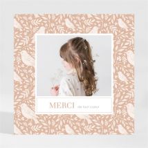 Remerciement communion Beaux Symboles personnalisable - Couleur Rose - 9,5 x 9,5 cm - Monfairepart