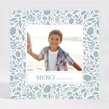 Remerciement communion Transcendance personnalisable - Couleur Bleu - 9,5 x 9,5 cm - Monfairepart