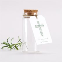 Mignonnette communion Printanier étiquette personnalisable - 3,7 cm x 8 cm - Monfairepart