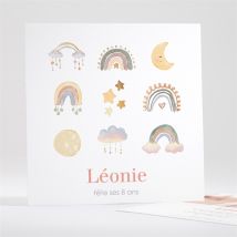 Invitation anniversaire Arc en ciel Anniversaire