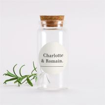 Mignonnette mariage Absolument personnalisable - 3,7 cm de diamètre et 8 cm de hauteur - Monfairepart