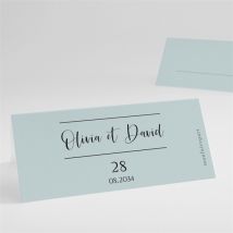 Marque-place mariage So Vinyle personnalisable - Couleur Bleu - 9,5 x 4,2 cm - Monfairepart