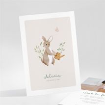 Invitation anniversaire Petit lapin avec son arrosoir