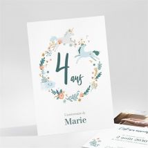 Invitation anniversaire La ronde des licornes