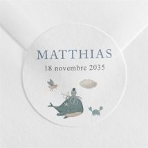 Sticker naissance Mer personnalisable - 4 cm - Monfairepart